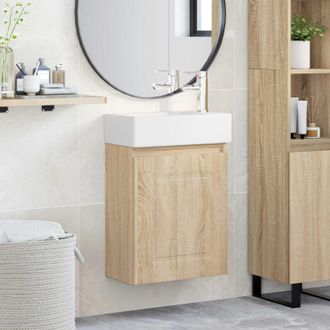 vidaXL Vidaxl Mobile Bagno Con Rubinetto Rovere Sonoma 45,5 X 22,5 X 84