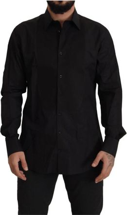 Dolce & Gabbana Gold Tuxedo Jurk Overhemd - Heren - Casual Overhemden - Zwart - S - Katoen - Overhemden