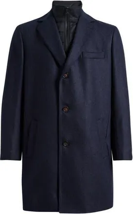 Jack Victor Delroy Wool Topcoat in Navy at Nordstrom Rack, Size 36 Regular