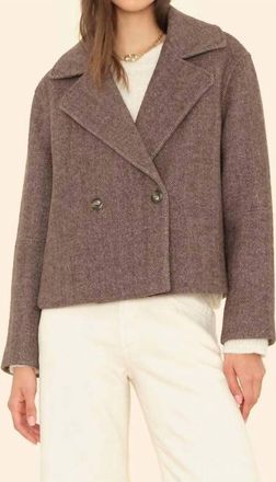 Xirena Charles Tweed Jacket In Brown Herringbone