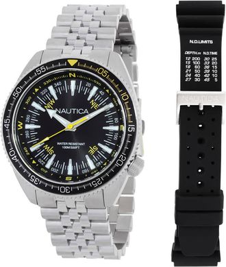 Nautica Vintage Quartz Black Dial Mens Watch Box Set NAPNVF303