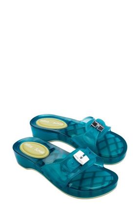 Melissa x Scholl Pescura Platform Slide Sandal in Transparent Blue at Nordstrom, Size 10