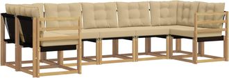 vidaXL Conjunto De Sof&aacute;s De Exterior 7 Uds. Y Beige Vidaxl