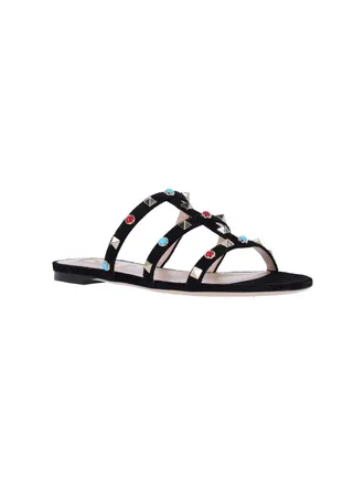 Valentino Garavani Womens Sandals Black Leather