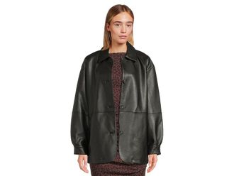 Levi's Faux Leather Blazer Womens Jacket Black/Blk : LG, Polyurethane
