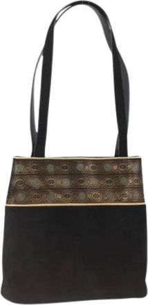 Ferragamo Pre-owned Tote Bags, female, Black, Size: ONE SIZE Pre-owned Suede Shoulder Bag
