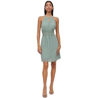 Vila Womens Vimilina Halter Neck Dress/Su-Noos, Green Milieu/Detail: Elastic, 14