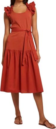 Nation Ltd Everleigh Frilly Dress In Cayenne