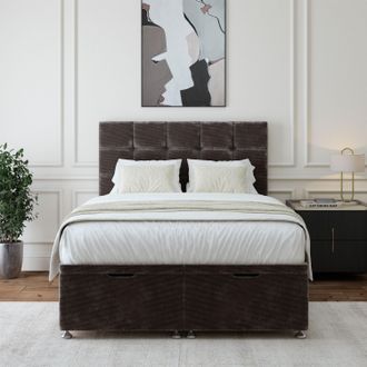 Bedmaster Chenille Ottoman Divan Base in Charcoal | Size: Double
