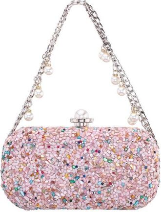 Nina Harmony Embellished Clutch in Icy Pink Multi at Nordstrom