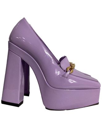 Jimmy Choo London Womens Patent Diamond Tilda Platform Pump (Authentic Pre-Loved)