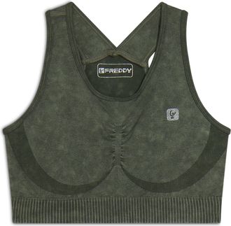 Freddy Top sportivo seamless ice wash con spalline incrociate