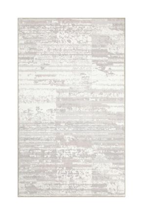 Wecon Home Alfombra de ba&ntilde;o efecto vintage gris y blanco 60x100