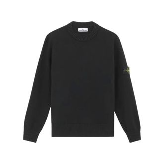 Stone Island Truien & Vesten, Heren, Zwart, M, Katoen, Crewneck Winter Katoenen Sweater