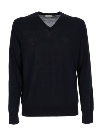Ballantyne V Neck Ribbed Sweater