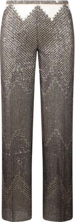 Circus Hotel Pailletten Flared Broek - Dames - Straight fit broeken - Veelkleurig - L - Pailletten - Broeken