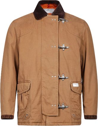 Fay Brown Structured Metal Toggle Jacket