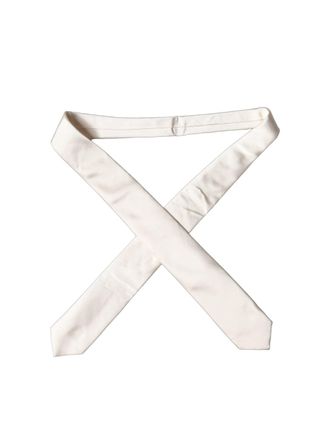 Dolce & Gabbana Satin Silk Tied Necktie - White