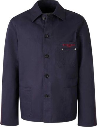 Givenchy Light Jackets, male, Blue, Size: L Chaqueta Denim Logo