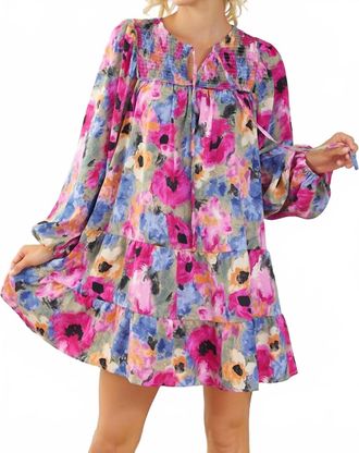 Entro Orchid Floral Dress In Multi