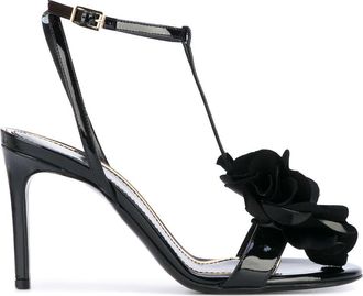 Lanvin Sandali con decorazione a fiori - Nero