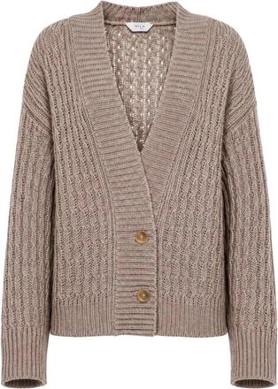 Malo Cardigans - Dames - Cashmere truien - Bruin - M - Truien & Vesten
