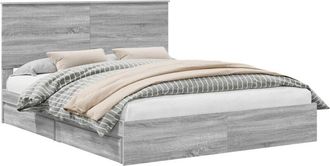 vidaXL Cama Con Almacenamiento Con Cabecera Gris Sonoma 160 X 200 Cm Vidaxl