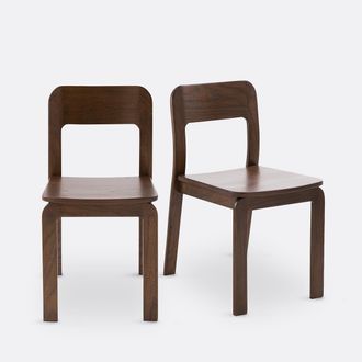 La Redoute Interieurs Set van 2 notenhouten stoelen, Talet