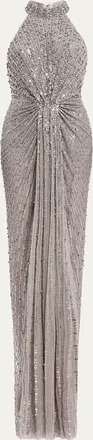 Jenny Packham Whisper Beaded Halter Gown
