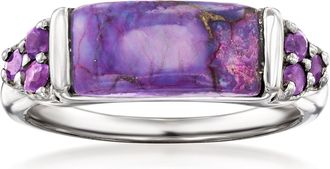 Ross-Simons Purple Turquoise and Amethyst Ring in Sterling Silver