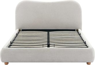 VENTE-UNIQUE.COM Cama con canap&eacute; abatible poli&eacute;ster beige 140 x 190 cm