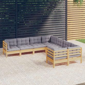 vidaXL 8 Pcs Garden Lounge Set + Pin S&oacute;lido