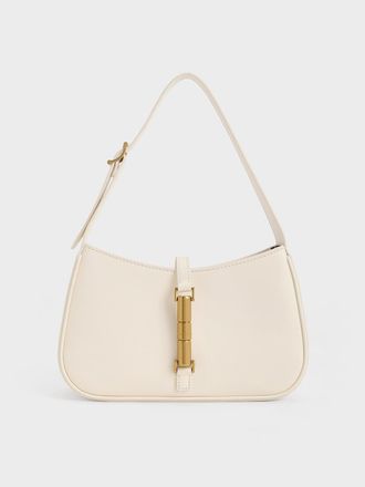 Charles & Keith Cesia Metallic-Accent Shoulder Bag