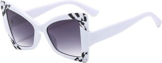Generic Womens Outdoor Driving Sunglasses Vacation Commuting Womens Large Frame Sun Glasses(White)