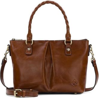 Patricia Nash Zora Top Handle Crossbody Bag Womens Handbags Cognac, Leather/Polyester