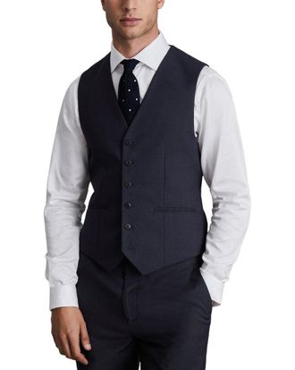 Reiss Hope Travel Plain Weave Wool-Blend Vest