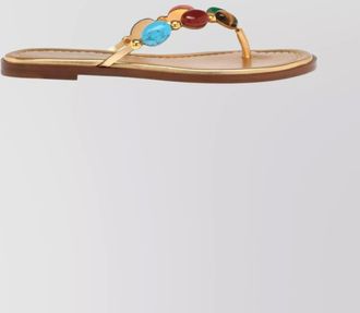 Gianvito Rossi leather beaded thong sandals