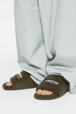 Balenciaga Flip-flops With Logo, Mens, Green