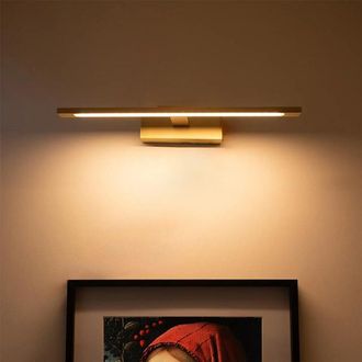 QAZQA Jerre wandlamp - 41.5x13.5x5.5cm - incl. LED - IP44 - messing (goud)