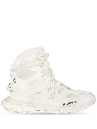 Balenciaga Track Hike sneakerlaarzen met bont - Beige