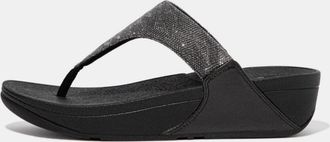 FitFlop Fit Flop Dames/Dames Lulu Glitz Toe Post Wedge Sandalen (Zwart)