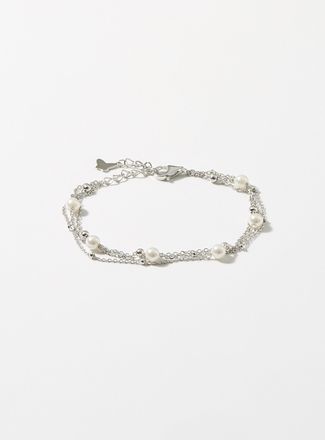 Simons Womens Small pearl three-row bracelet
