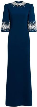 Jenny Packham Ilana Embellished Maxi Dress in Blackthorne Blue at Nordstrom, Size 10 Uk