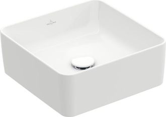 Villeroy & Boch Collaro opzetwastafel - vierkant 38x38cm - zonder overloop zonder kraangat wit