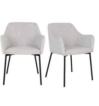 Moloo Silla de comedor de tejido boucl&eacute; crudo (x2)