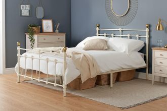 Birlea Atlas Bed in Cream | Size: Double