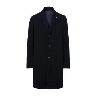 L.B.M. 1911 Single-Breasted Coat - Heren - Mantel - Blauw - M - Wol - Jassen