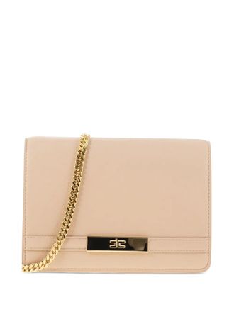 Elisabetta Franchi logo-plaque chain shoulder bag - Neutrals