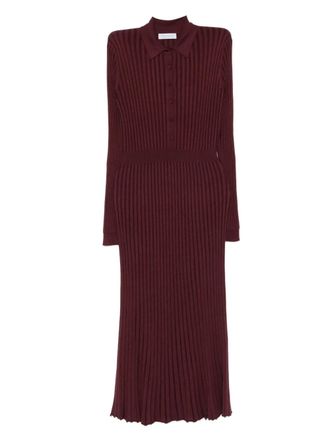 Gabriela Hearst ribbed collared midi dress
