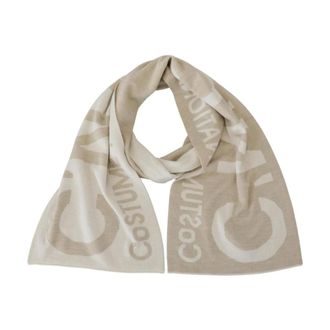 Costume National Sciarpa in maglia con logo - - Accessories - Donna - Beige - ONE SIZE